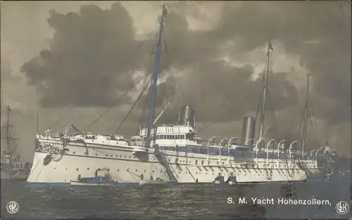 Ak Deutsches Kriegsschiff, SMS Hohenzollern, Kaiseryacht