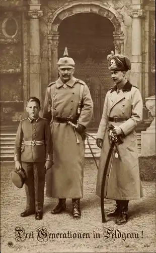 Ak Kaiser Wilhelm II., Kronprinz Wilhelm von Preußen, Erbprinz Wilhelm