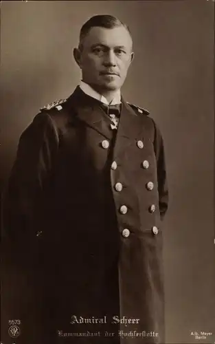 Ak Admiral Reinhard Scheer, Kommandant der Hochseeflotte, Skagerrakschlacht, Kaiserliche Marine