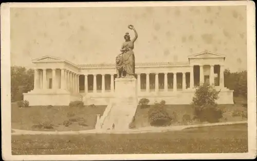 Foto München Bayern, Bavaria vor der Ruhmeshalle, 1880