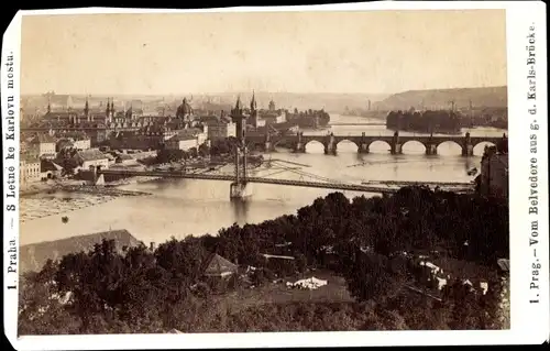 Foto Praha Prag, Blick vom Belvedere aus gegen die Karlsbrücke