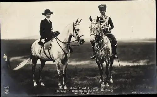 Ak Herzog Ernst August von Braunschweig, Prinzessin Victoria Luise von Preußen