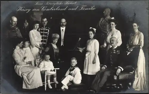 Ak Herzog von Cumberland und Familie, Herzog Ernst August von Braunschweig