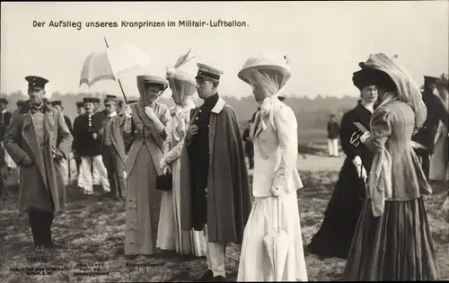 Ak Der Aufstieg von Kronprinz Wilhelm von Preußen im Militär Luftballon
