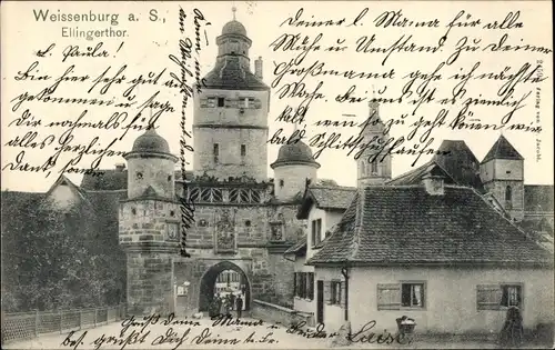 Ak Weißenburg am Sand Mittelfranken Bayern, Ellingertor