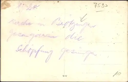 Foto Ak Brötzingen Pforzheim im Schwarzwald, Gesangverein-Mitglieder 1928