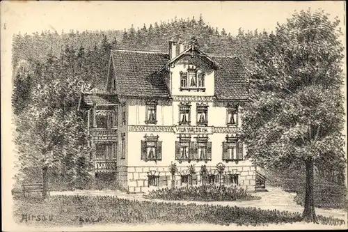 Künstler Ak Hirsau Calw im Schwarzwald, Villa Waldeck