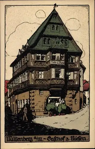 Steindruck Ak Miltenberg am Main Unterfranken, Gasthof zum Riesen