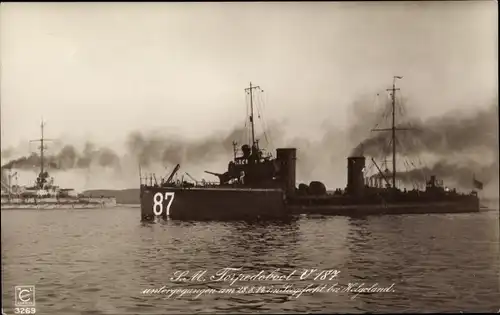 Ak Deutsches Kriegsschiff, SM Torpedoboot V 187, Kaiserliche Marine