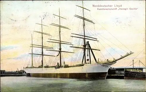 Ak Kadettenschulschiff Herzogin Cecilie, Norddeutscher Lloyd