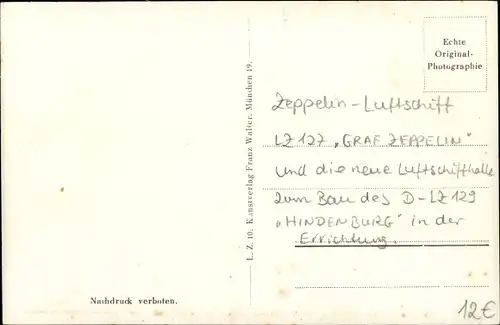 Ak Friedrichshafen am Bodensee, Luftschiff LZ 127 Graf Zeppelin, Luftschiffhalle, Neue Halle im Bau