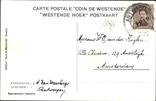 Ak Et je garde ma Belgique, Coin de Westende, Westende Hoek, Löwe, Wappen, Belgien 1. WK