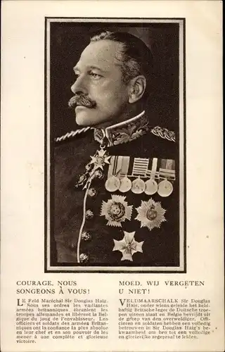 Ak Britischer Feldmarschall Sir Douglas Haig, Portrait in Uniform, Orden