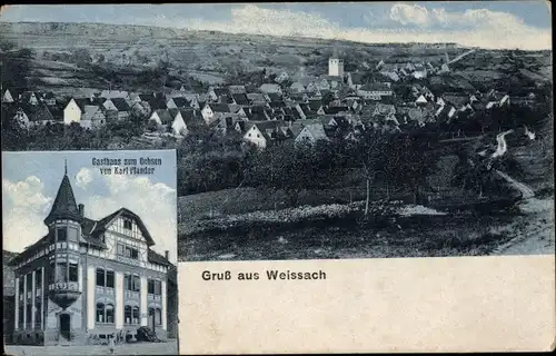 Ak Weissach in Württemberg, Gesamtansicht, Gasthaus zum Ochsen