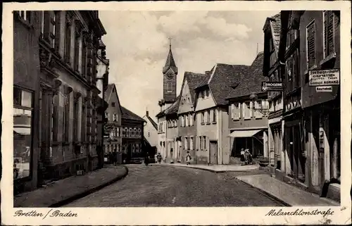 Ak Bretten in Baden, Melanchtonstraße, Geschäfte