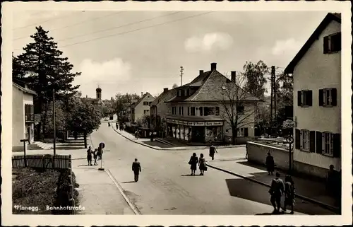 Ak Planegg Oberbayern, Bahnhofstraße, Cafe, Drogerie