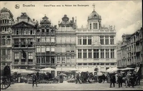 Ak Bruxelles Brüssel, Grand'Place avec la Maison des Boulangers, Markt