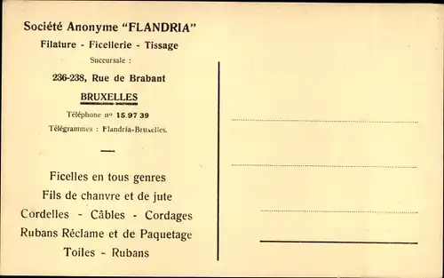 Ak Bruxelles Brüssel, Vue generale des usines, Societe Anonyme Flandria, Fabrik Gesamtansicht