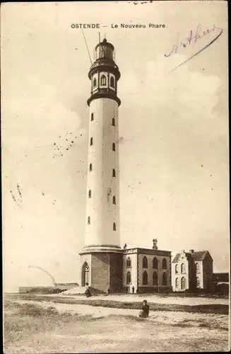 Ak Oostende Ostende Westflandern, Le Nouveau Phare, Leuchtturm