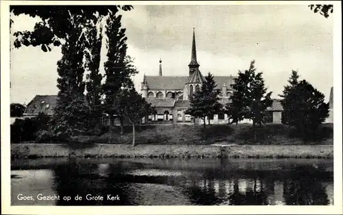 Ak Goes Zeeland Niederlande, Gezicht op de Grote Kerk