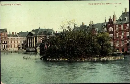 Ak 's Gravenhage Den Haag Südholland, Vijverberg en Mauritshuis