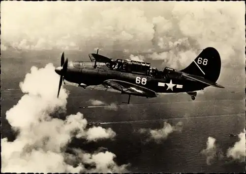 Ak US Navy, Helldiver 68, Marineflugzeug konstruiert für Flugzeugträger