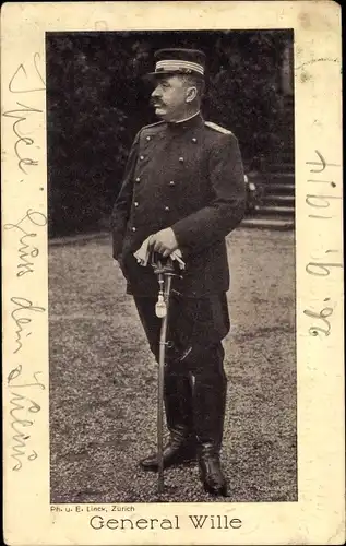 Ak General Ulrich Wille der Schweizer Armee während des Ersten Weltkriegs