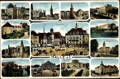 Ak Halle an der Saale, Moritzburg, Markt, Landwirtschaftskammer, Museum