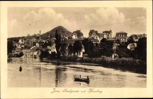 Ak Jena Thüringen, Saalepartie mit Hausberg