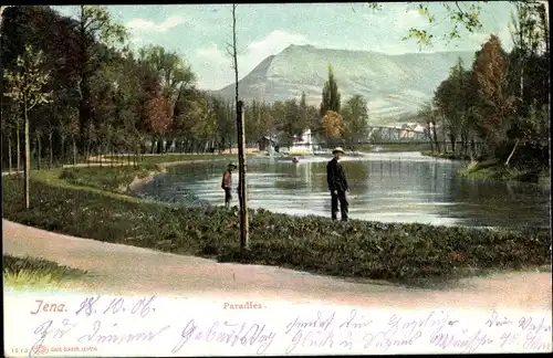 Ak Jena in Thüringen, Paradies, Uferweg