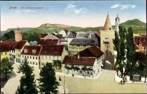 Ak Jena in Thüringen, Am Johannisplatz, Turm