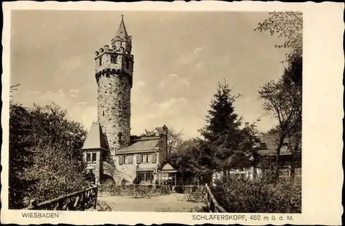 Ak Wiesbaden in Hessen, Cafe-Restaurant Schläferskopf