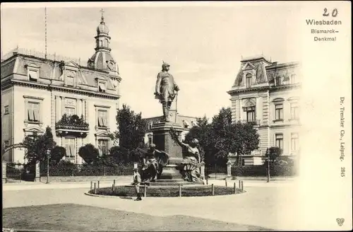 Ak Wiesbaden in Hessen, Bismarck-Denkmal