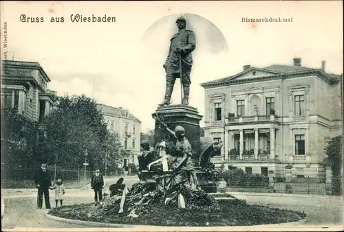 Ak Wiesbaden in Hessen, Bismarckdenkmal