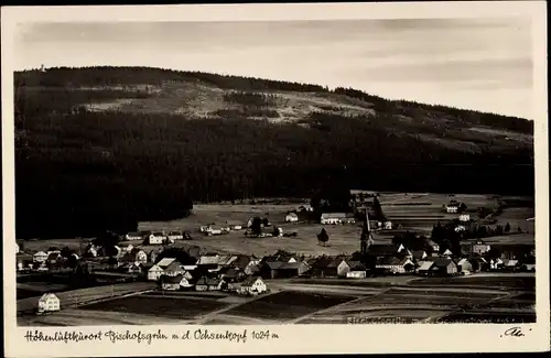Ak Bischofsgrün im Fichtelgebirge, Panorama mit Ochsenkopf