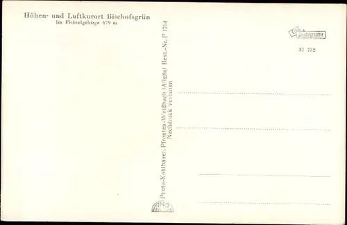 Ak Bischofsgrün im Fichtelgebirge, Panorama mit Ochsenkopf