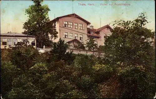 Ak Thale im Harz Sachsen Anhalt, Hotel zur Rosstrappe