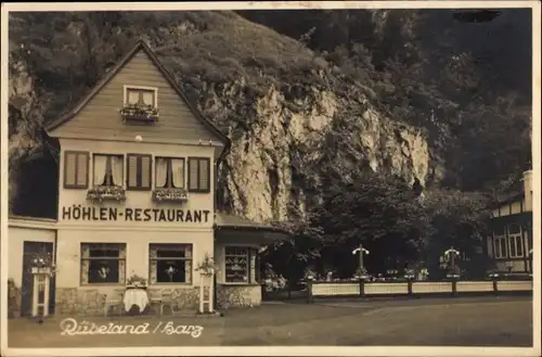 Foto Ak Rübeland Oberharz am Brocken, Blick zum Höhlen Restaurant