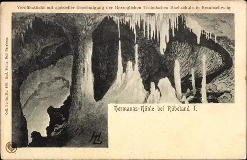 Ak Rübeland Oberharz am Brocken, Die Hermanns Höhle