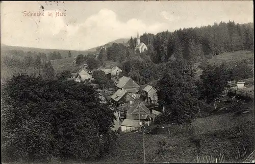 Ak Schierke Wernigerode am Harz, Panorama, Kirchturm