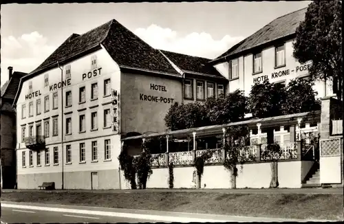 Ak Eberbach am Neckar Odenwald Baden, Hotel Krone-Post, Außenansicht