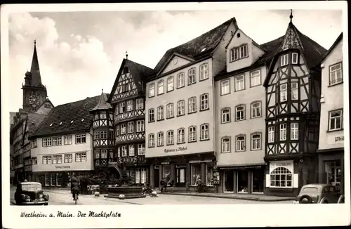 Ak Wertheim am Main, Blick auf den Marktplatz, Fachwerkhäuser