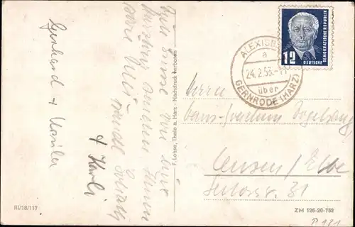 Ak Alexisbad Harzgerode am Harz, Teilansicht mit Rathaus