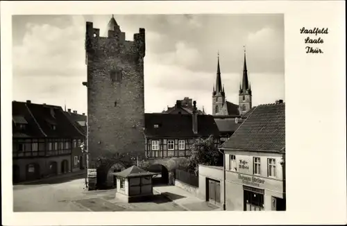 Ak Saalfeld an der Saale Thüringen, Daartor, Kirchtürme