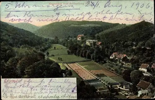 Ak Gernrode Quedlinburg im Harz, Hagental vom Stubenberg aus