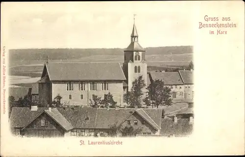 Ak Benneckenstein Oberharz, St. Laurentiuskirche