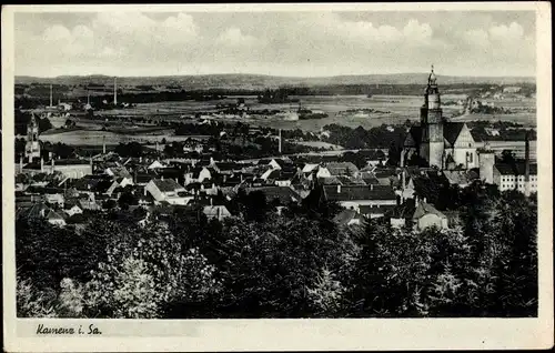 Ak Kamenz Sachsen, Panorama, Kirchturm