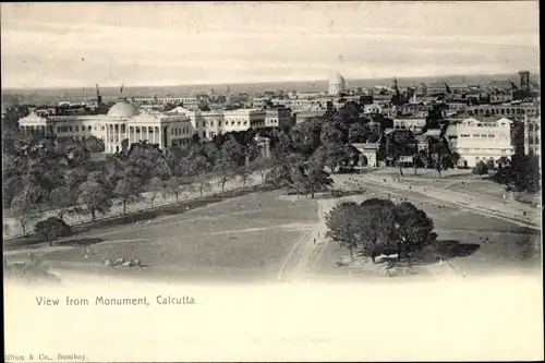 Ak Calcutta Kolkata Kalkutta Indien, Panorama, View from Monument