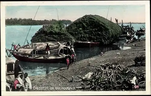 Ak Calcutta Kolkata Kalkutta Indien, on the River Hooghly