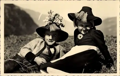 Foto Ak Kinder in Zillertaler Trachten